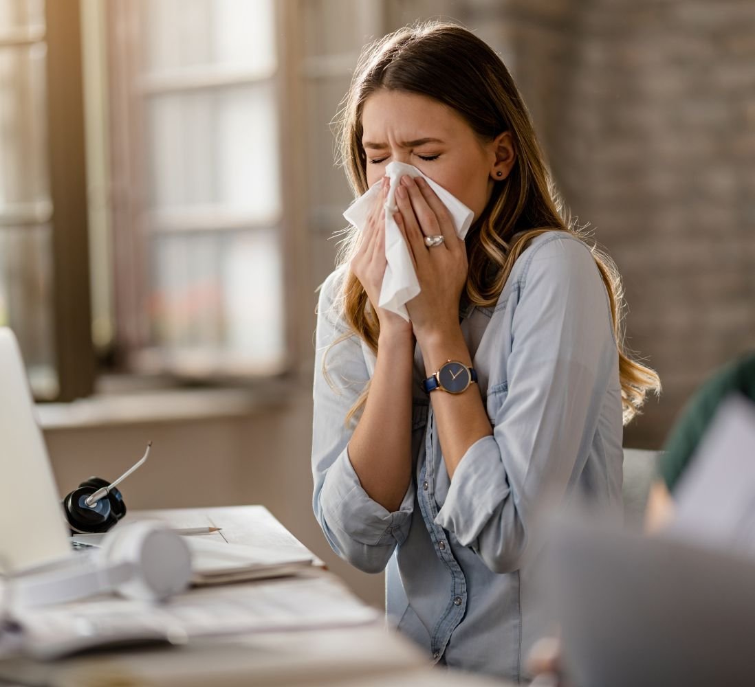 Employee feeling unwell during flu season
